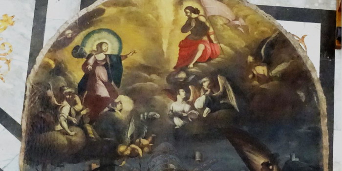 Iniziati i lavori di restauro della tela de “Il Martirio di San Pietro”. Il laboratorio allestito in chiesa sarà presto visitabile