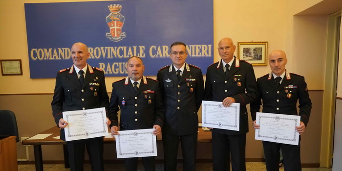 Medaglia Mauriziana concessa dal Presidente della Repubblica e riconoscimenti per i Carabinieri del Comando Provinciale di Ragusa