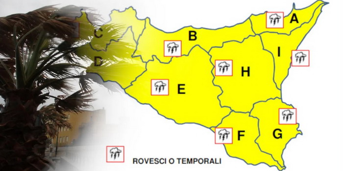 Allerta gialla in Sicilia per venti forti e raffiche di burrasca anche in provincia di Ragusa
