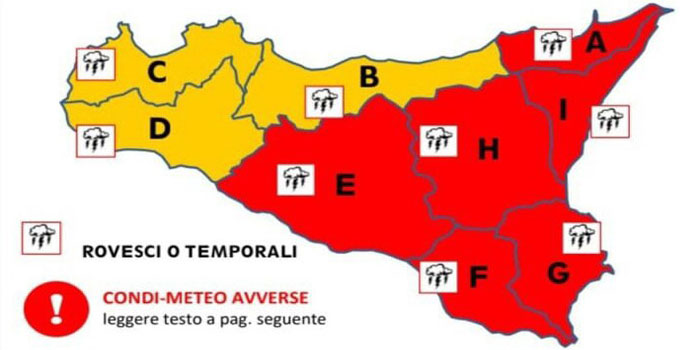 Allerta meteo rossa in provincia di Ragusa: venerdì scuole chiuse. Previsti forti venti fino a 90 km/h, temporali e mareggiate