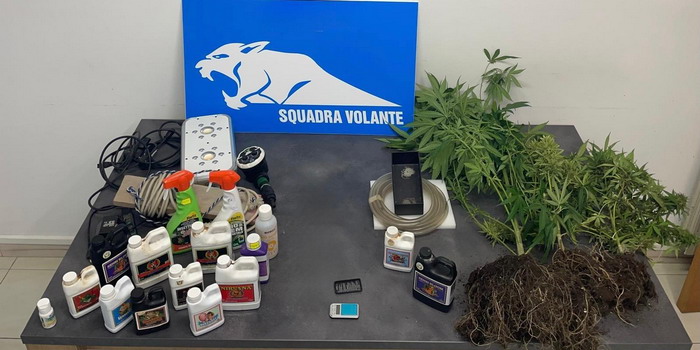 Coltivava marijuana sul balcone di casa a Modica utilizzando un impianto con sistema di irrigazione e fertilizzanti: arrestato un 30enne