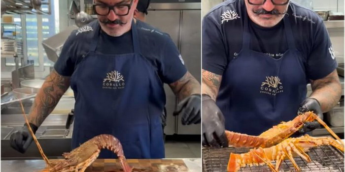 Accarezza l’aragosta viva e poi la taglia a metà per cucinarla: polemiche sui social per il video dello chef modicano Carmelo Ferreri
