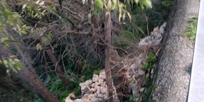 Tragedia sfiorata a Modica: è crollato il muraglione di via San Giuliano a causa delle infiltrazioni piovane. Strada chiusa al traffico