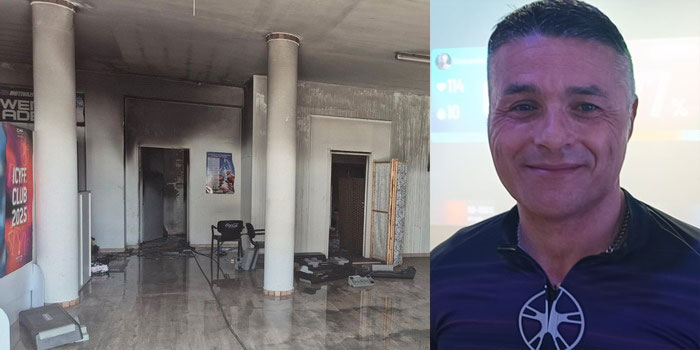 Palestra a fuoco a Marina di Ragusa: locali inagibili e danni ingenti. Il titolare Biagio Canuto tiene duro e tiene 2 ride di group cycling a Modica: 